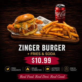 Burger + Fries + Can Soda