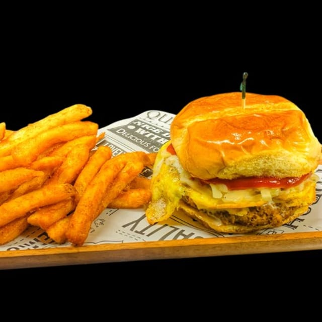 Shami Burger w/Fries.